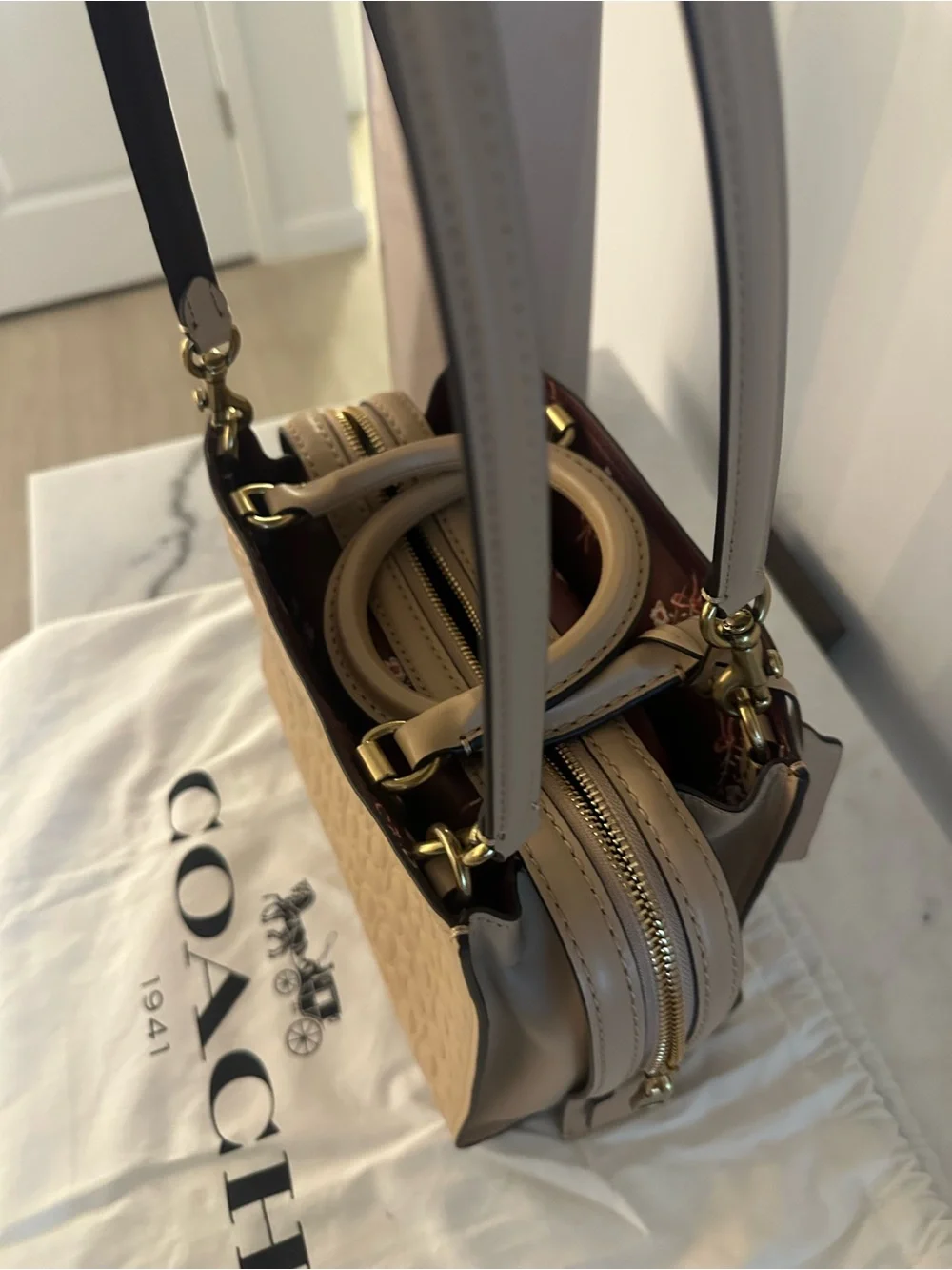 Coach satchel embossed
